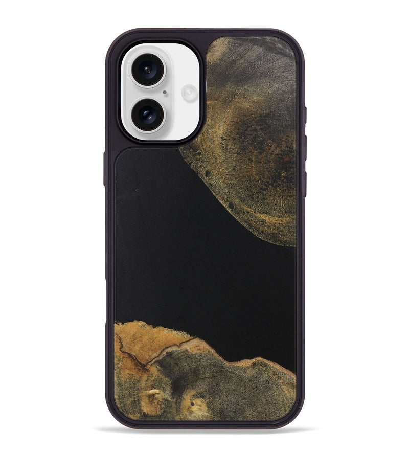 iPhone 16 Plus Wood+Resin Phone Case - Prince (Pure Black, 722409)