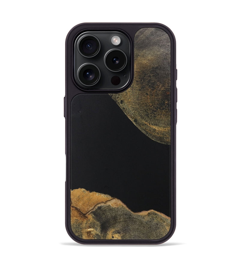 iPhone 16 Pro Wood+Resin Phone Case - Prince (Pure Black, 722409)