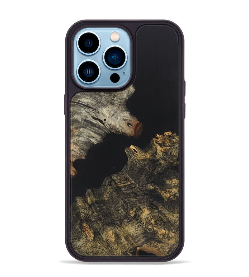 iPhone 14 Pro Max Wood+Resin Phone Case - Orion (Pure Black, 722410)