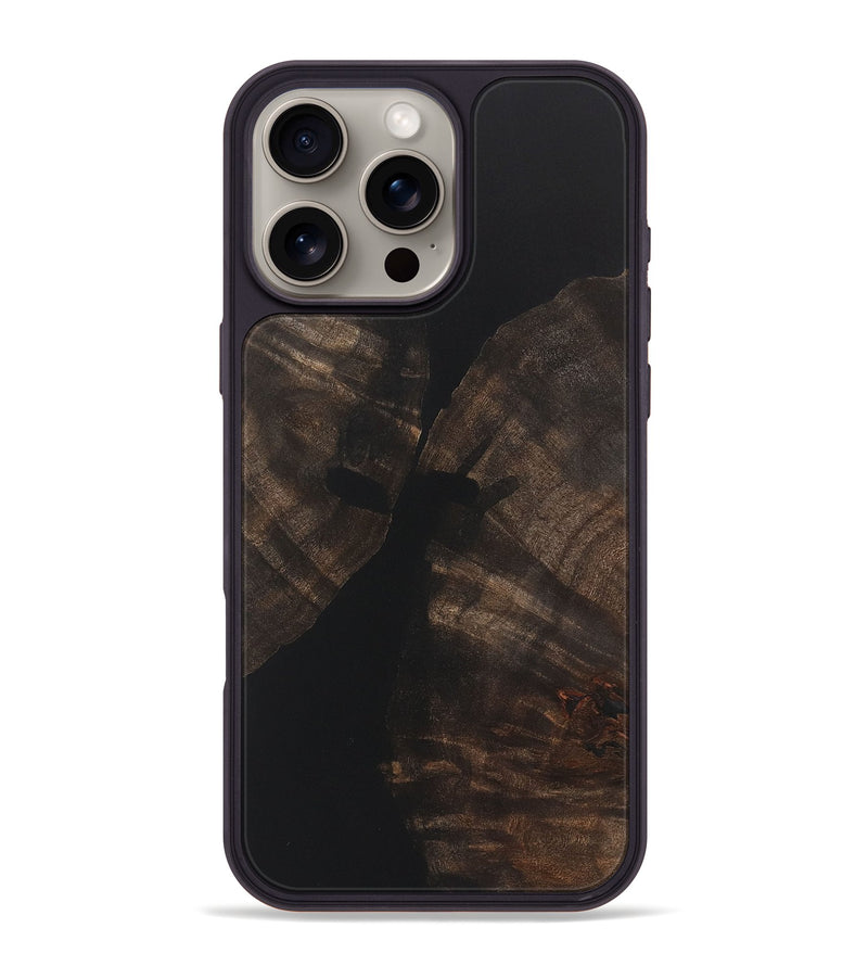 iPhone 16 Pro Max Wood+Resin Phone Case - Cody (Pure Black, 722411)