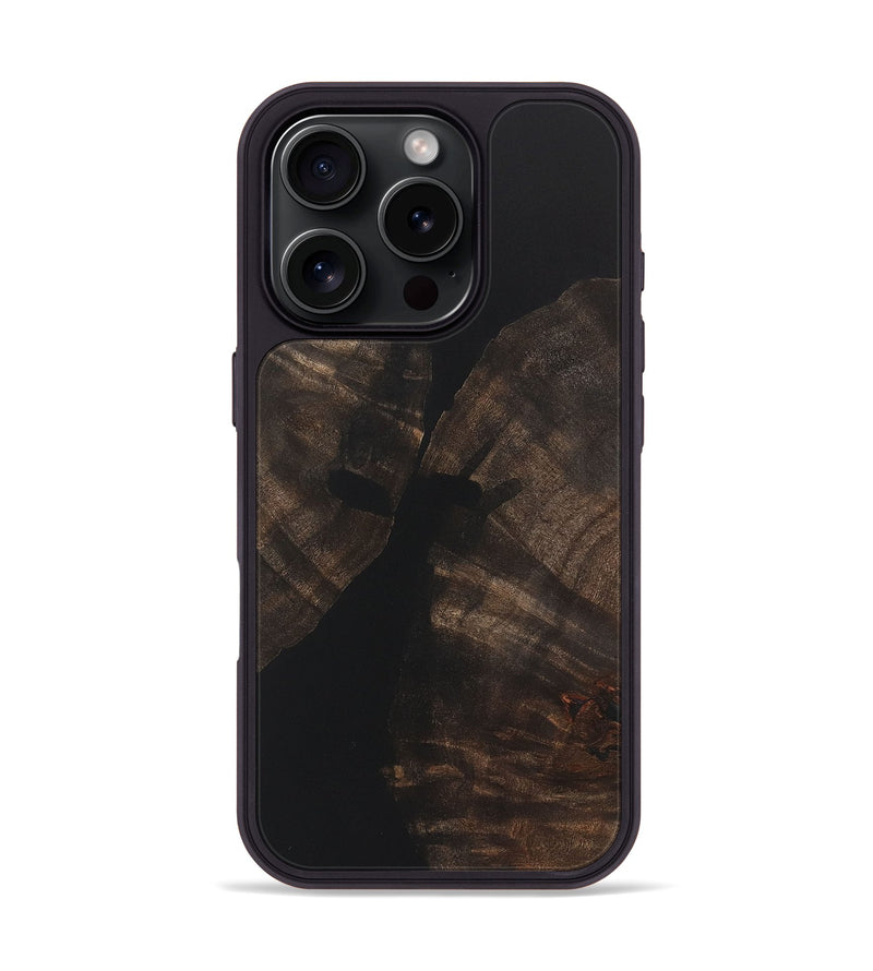 iPhone 16 Pro Wood+Resin Phone Case - Cody (Pure Black, 722411)