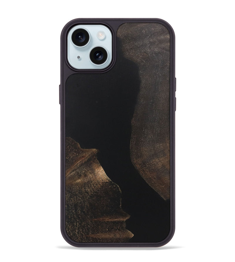 iPhone 15 Plus Wood+Resin Phone Case - Major (Pure Black, 722412)