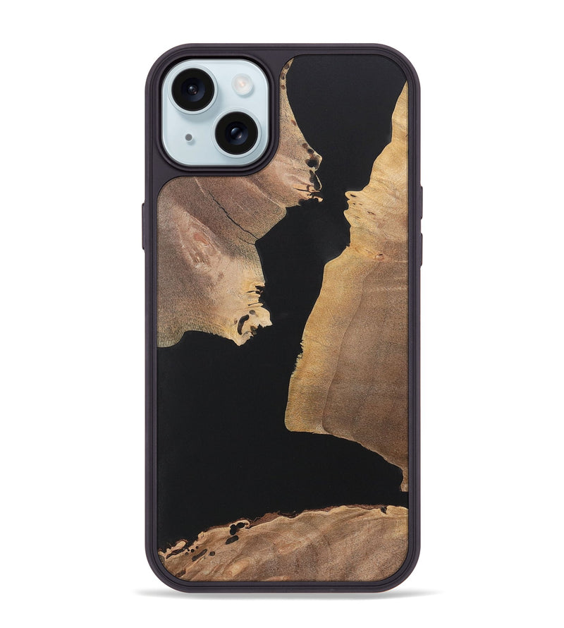 iPhone 15 Plus Wood+Resin Phone Case - Arthur (Pure Black, 722413)