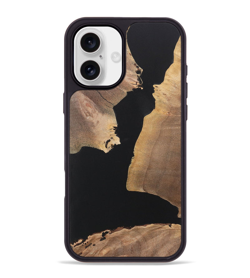 iPhone 16 Plus Wood+Resin Phone Case - Arthur (Pure Black, 722413)