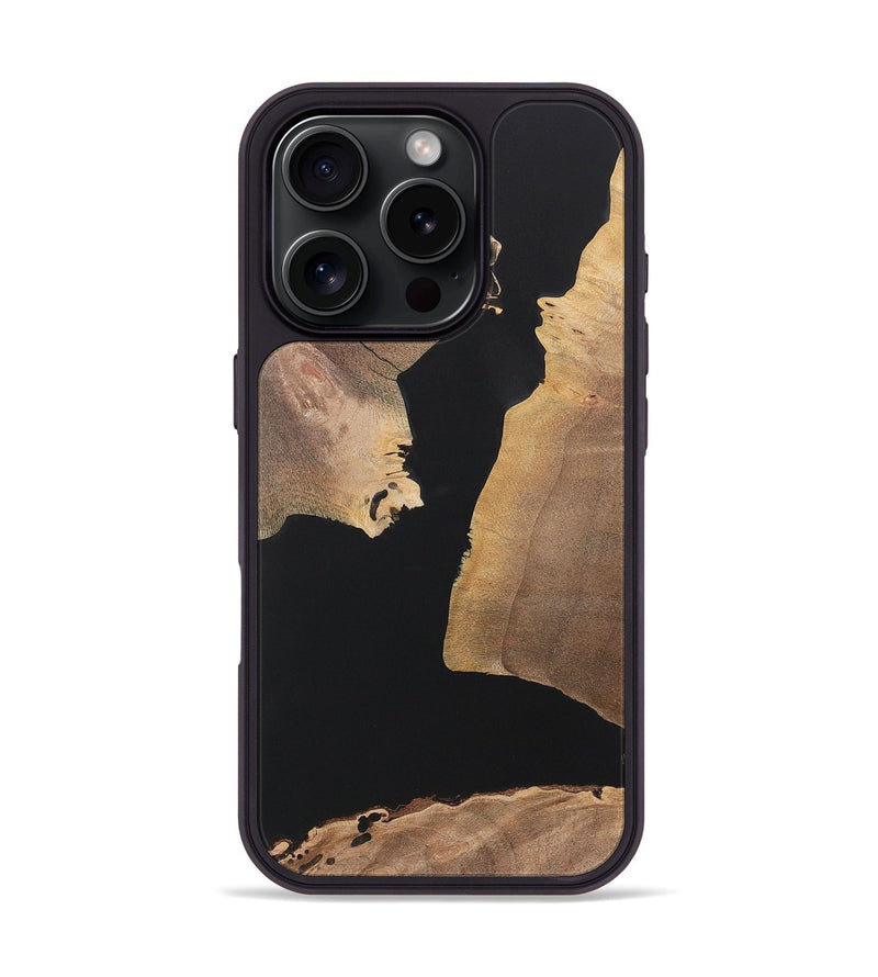 iPhone 16 Pro Wood+Resin Phone Case - Arthur (Pure Black, 722413)