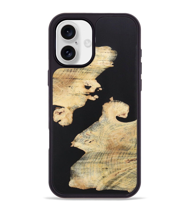 iPhone 16 Plus Wood+Resin Phone Case - Elaine (Pure Black, 722414)