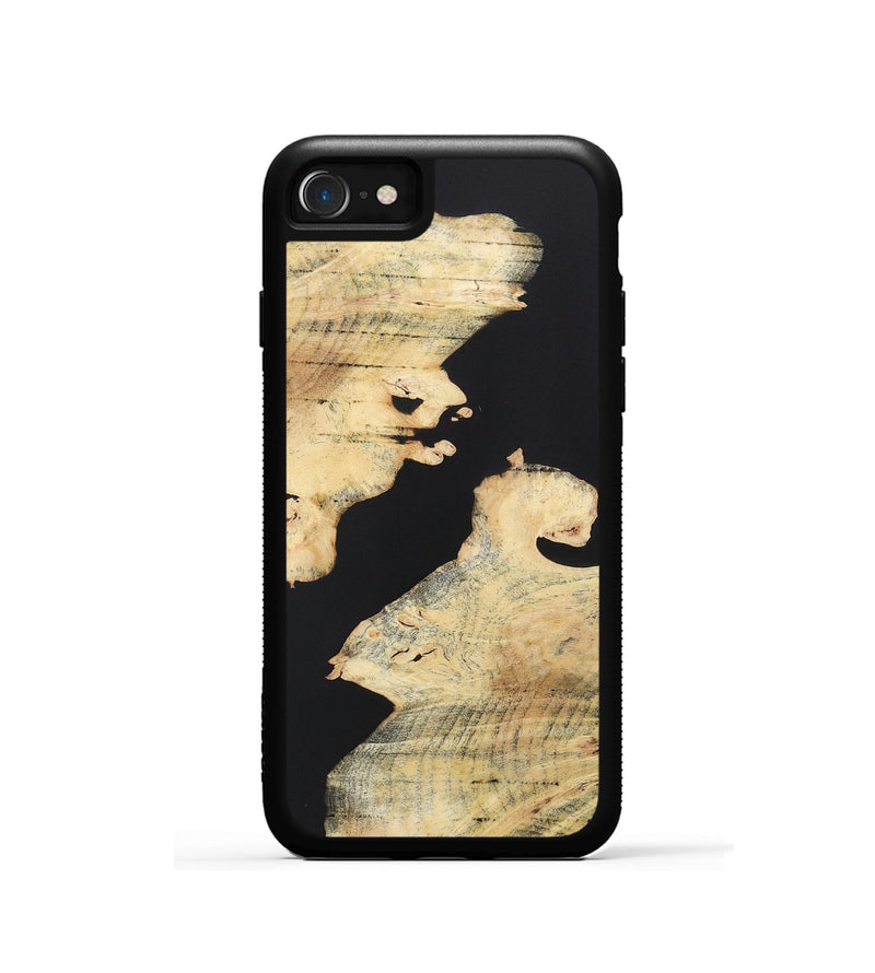 iPhone SE Wood+Resin Phone Case - Elaine (Pure Black, 722414)