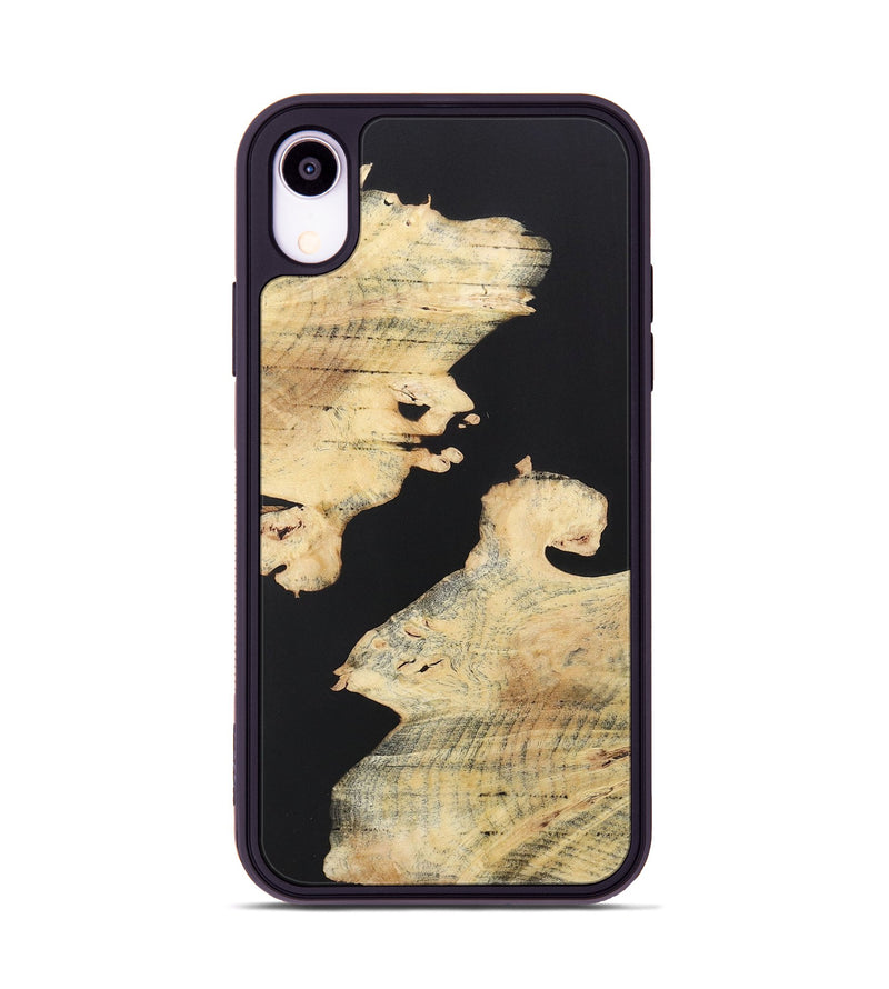 iPhone Xr Wood+Resin Phone Case - Elaine (Pure Black, 722414)