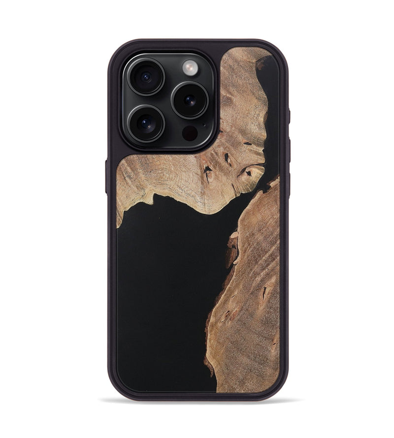 iPhone 15 Pro Wood+Resin Phone Case - Finnegan (Pure Black, 722415)