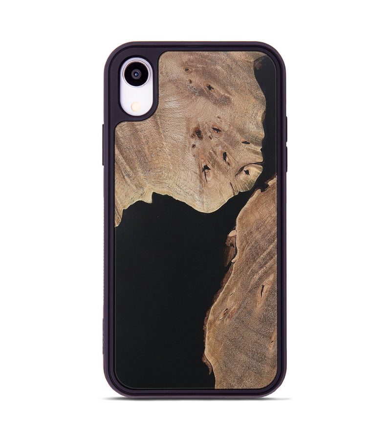 iPhone Xr Wood+Resin Phone Case - Finnegan (Pure Black, 722415)