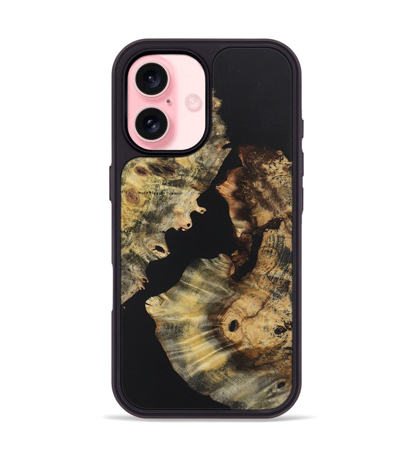 iPhone 16 Wood+Resin Phone Case - Legend (Pure Black, 722416)