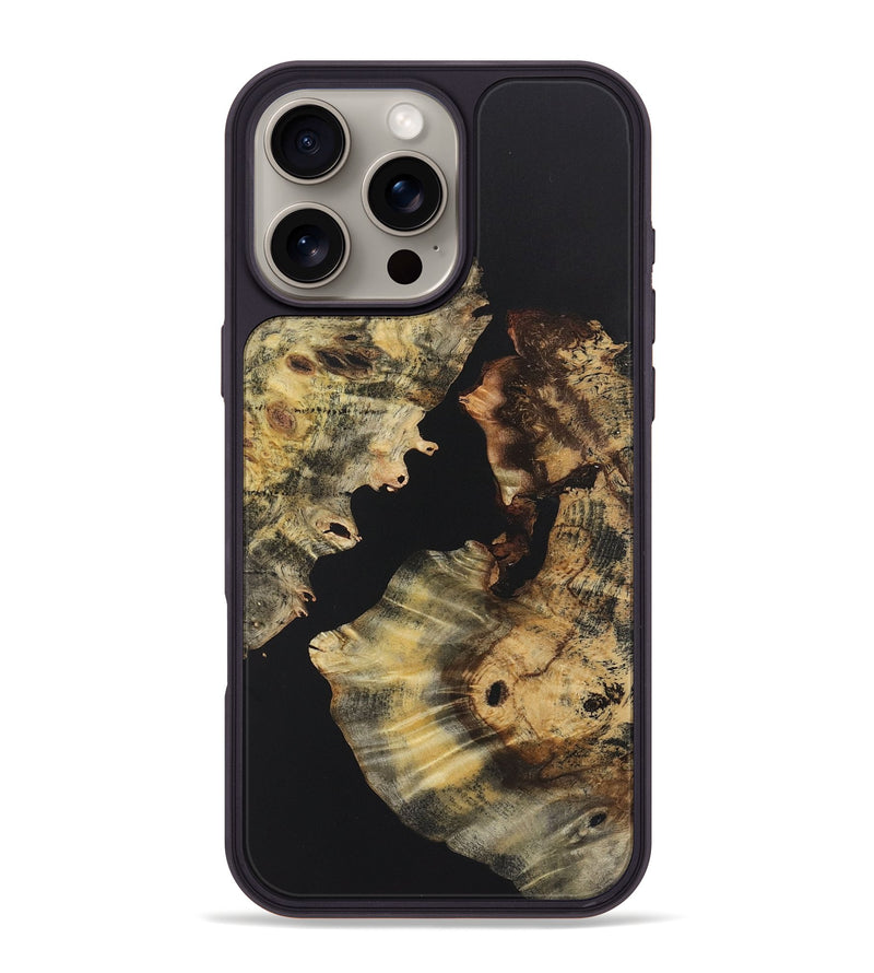 iPhone 16 Pro Max Wood+Resin Phone Case - Legend (Pure Black, 722416)