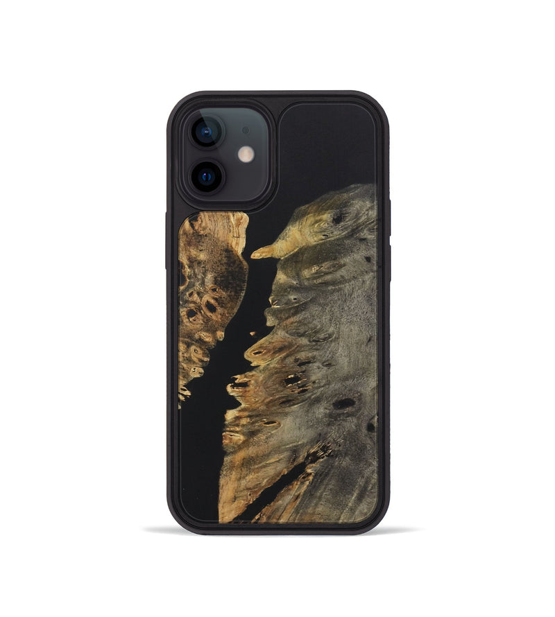 iPhone 12 mini Wood+Resin Phone Case - Julie (Pure Black, 722417)