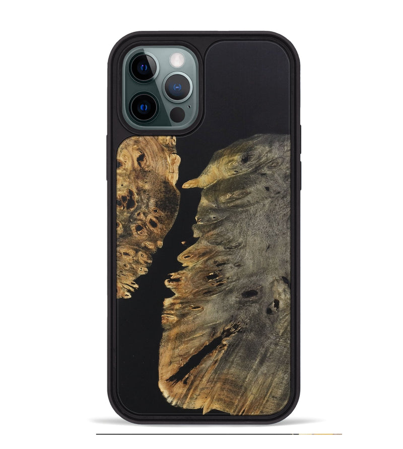 iPhone 12 Pro Max Wood+Resin Phone Case - Julie (Pure Black, 722417)