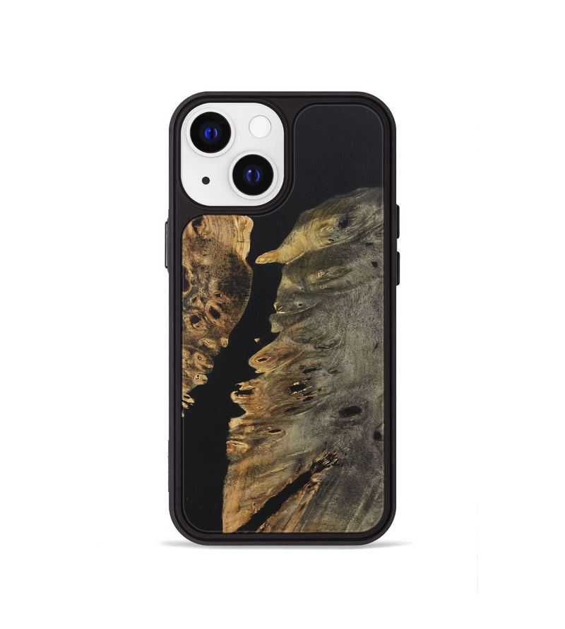 iPhone 13 mini Wood+Resin Phone Case - Julie (Pure Black, 722417)