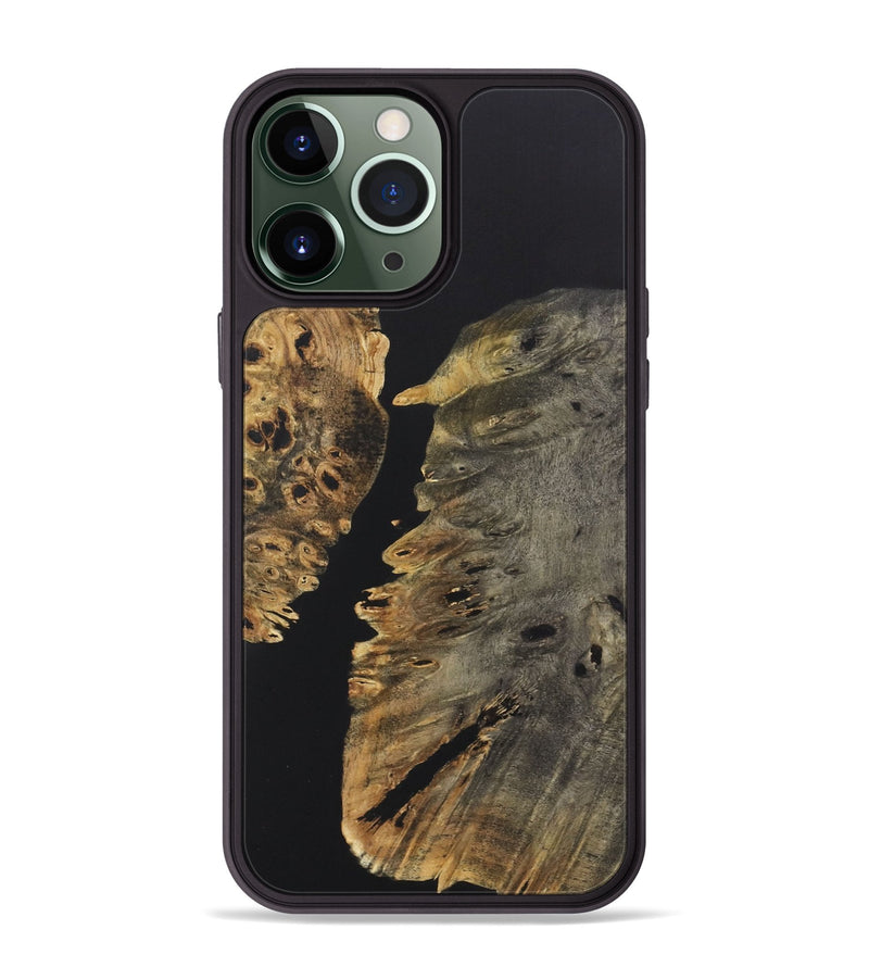 iPhone 13 Pro Max Wood+Resin Phone Case - Julie (Pure Black, 722417)