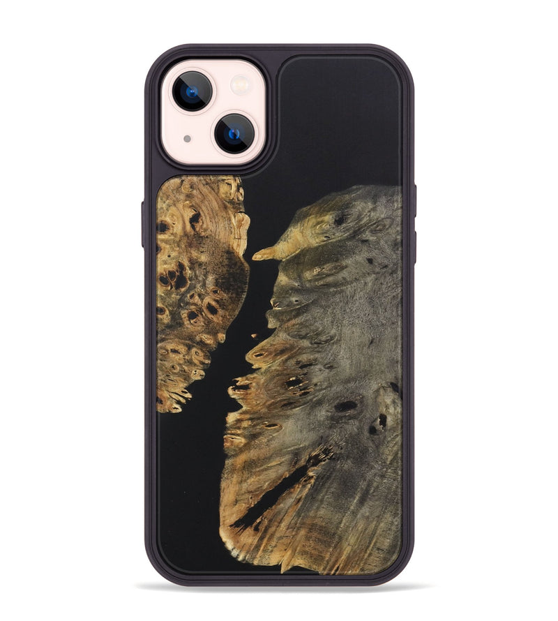 iPhone 14 Plus Wood+Resin Phone Case - Julie (Pure Black, 722417)