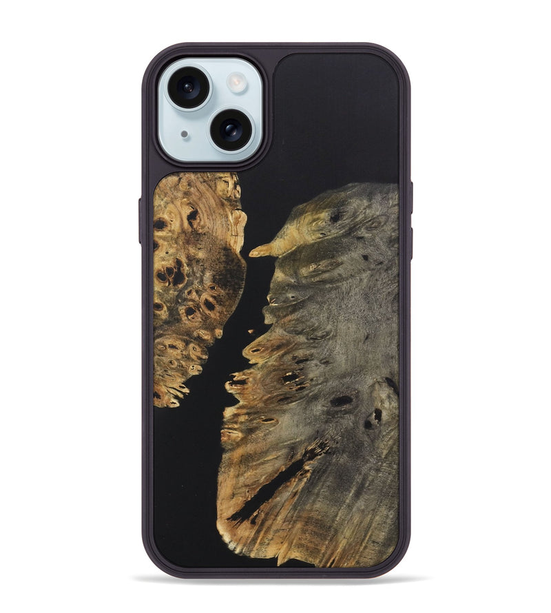 iPhone 15 Plus Wood+Resin Phone Case - Julie (Pure Black, 722417)