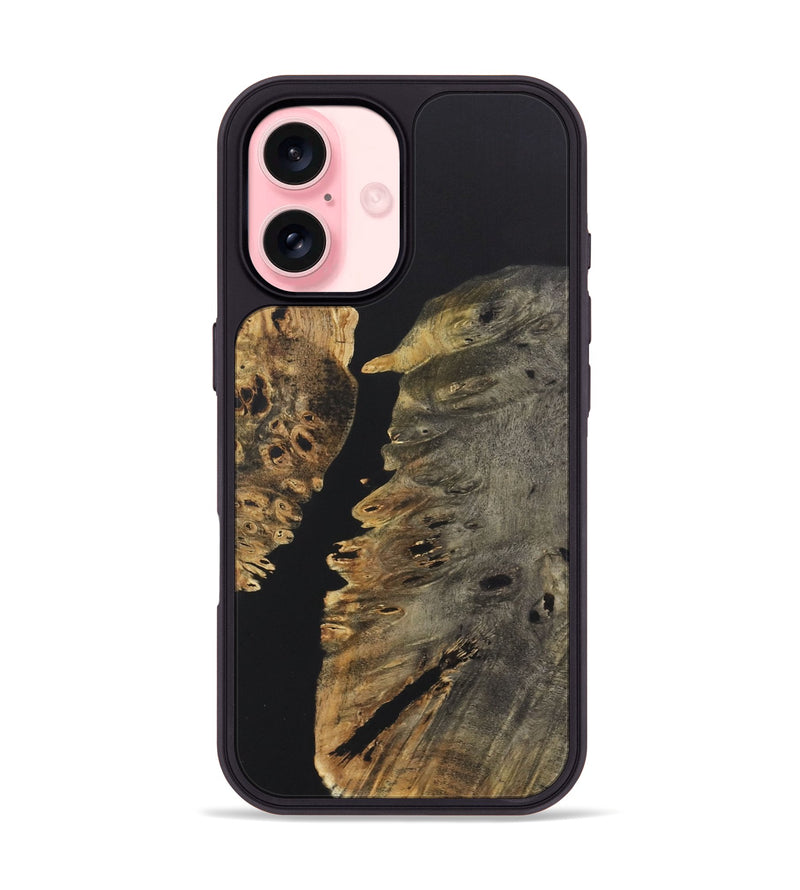 iPhone 16 Wood+Resin Phone Case - Julie (Pure Black, 722417)