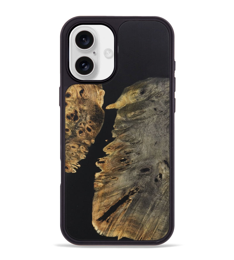 iPhone 16 Plus Wood+Resin Phone Case - Julie (Pure Black, 722417)