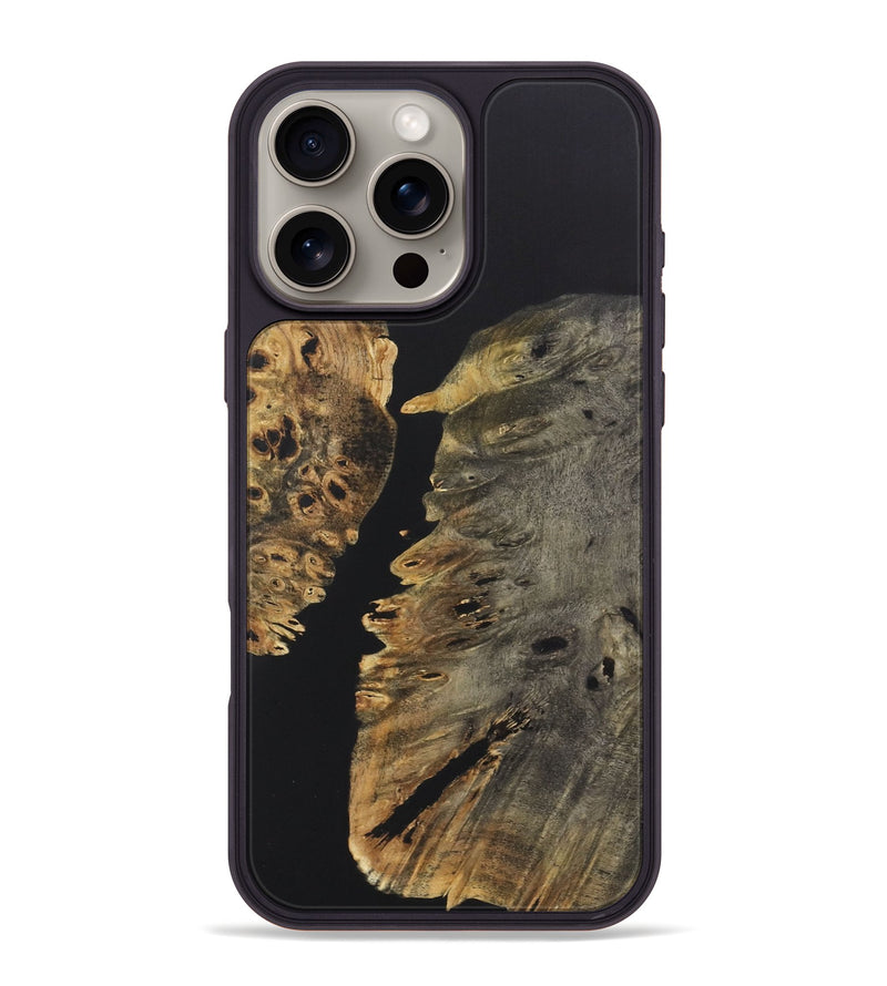 iPhone 16 Pro Max Wood+Resin Phone Case - Julie (Pure Black, 722417)