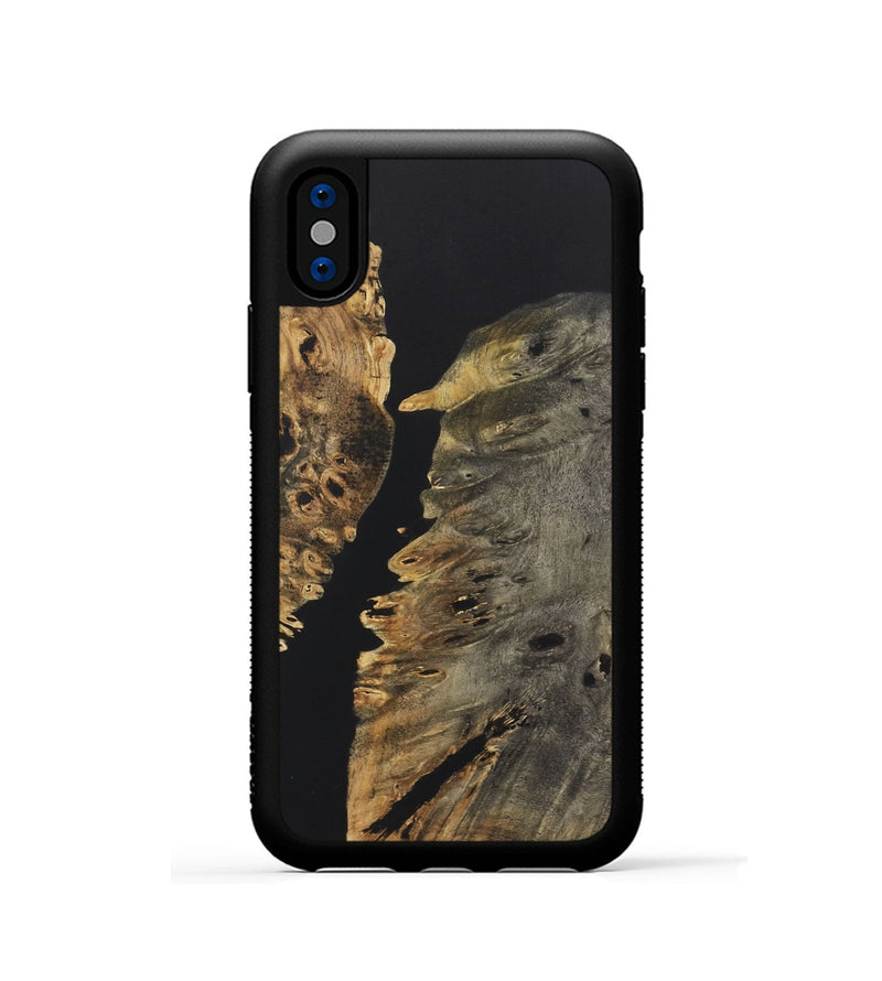 iPhone Xs Wood+Resin Phone Case - Julie (Pure Black, 722417)