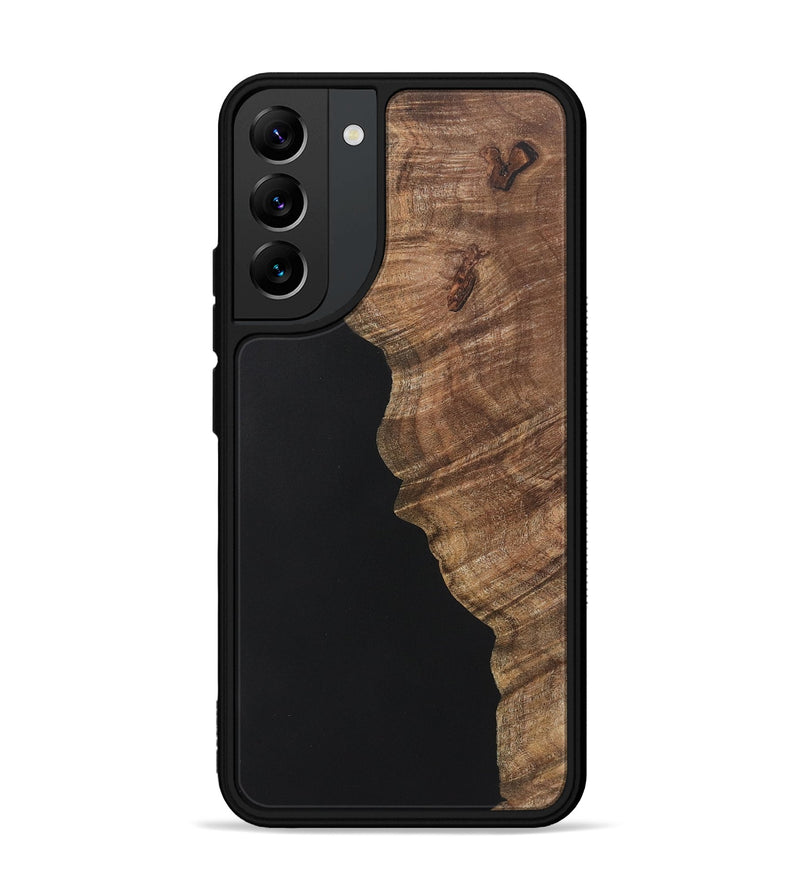 Galaxy S22 Plus Wood+Resin Phone Case - Robin (Pure Black, 722419)