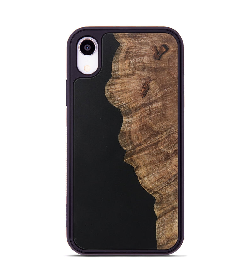 iPhone Xr Wood+Resin Phone Case - Robin (Pure Black, 722419)