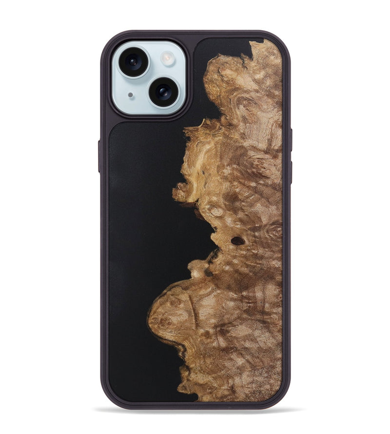 iPhone 15 Plus Wood+Resin Phone Case - Brynn (Pure Black, 722420)