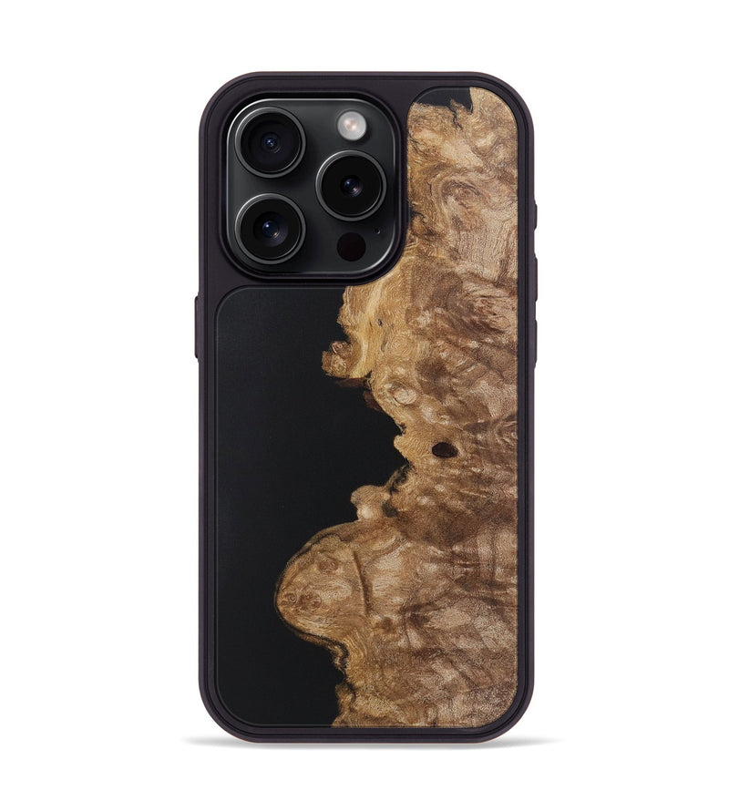 iPhone 15 Pro Wood+Resin Phone Case - Brynn (Pure Black, 722420)