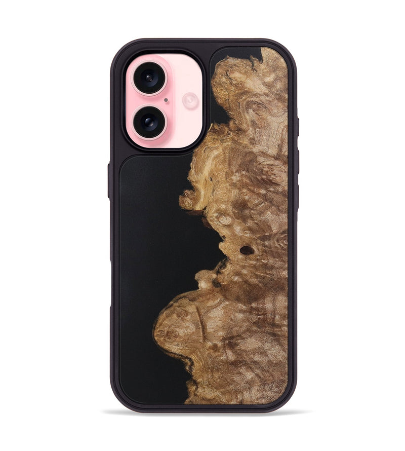 iPhone 16 Wood+Resin Phone Case - Brynn (Pure Black, 722420)