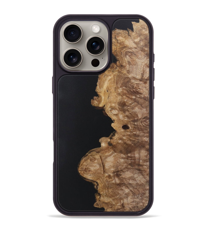 iPhone 16 Pro Max Wood+Resin Phone Case - Brynn (Pure Black, 722420)