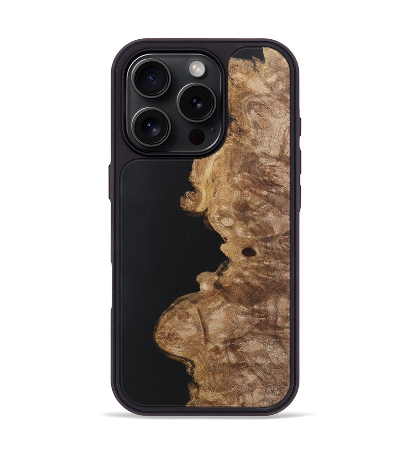 iPhone 16 Pro Wood+Resin Phone Case - Brynn (Pure Black, 722420)