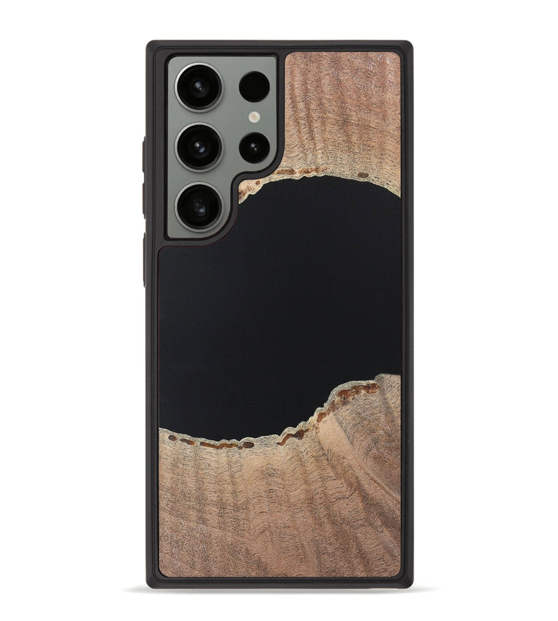 Galaxy S23 Ultra Wood+Resin Phone Case - Warren (Pure Black, 722421)