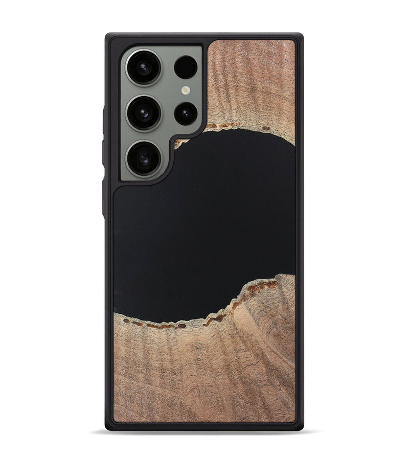 Galaxy S24 Ultra Wood+Resin Phone Case - Warren (Pure Black, 722421)