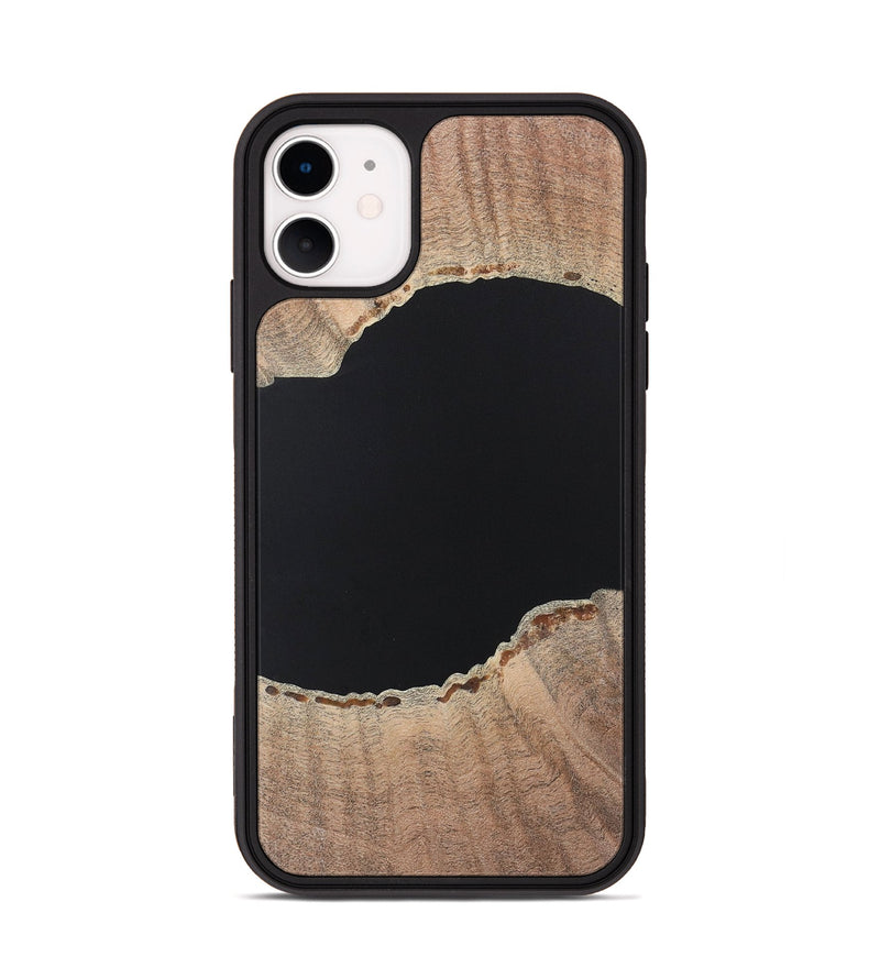 iPhone 11 Wood+Resin Phone Case - Warren (Pure Black, 722421)