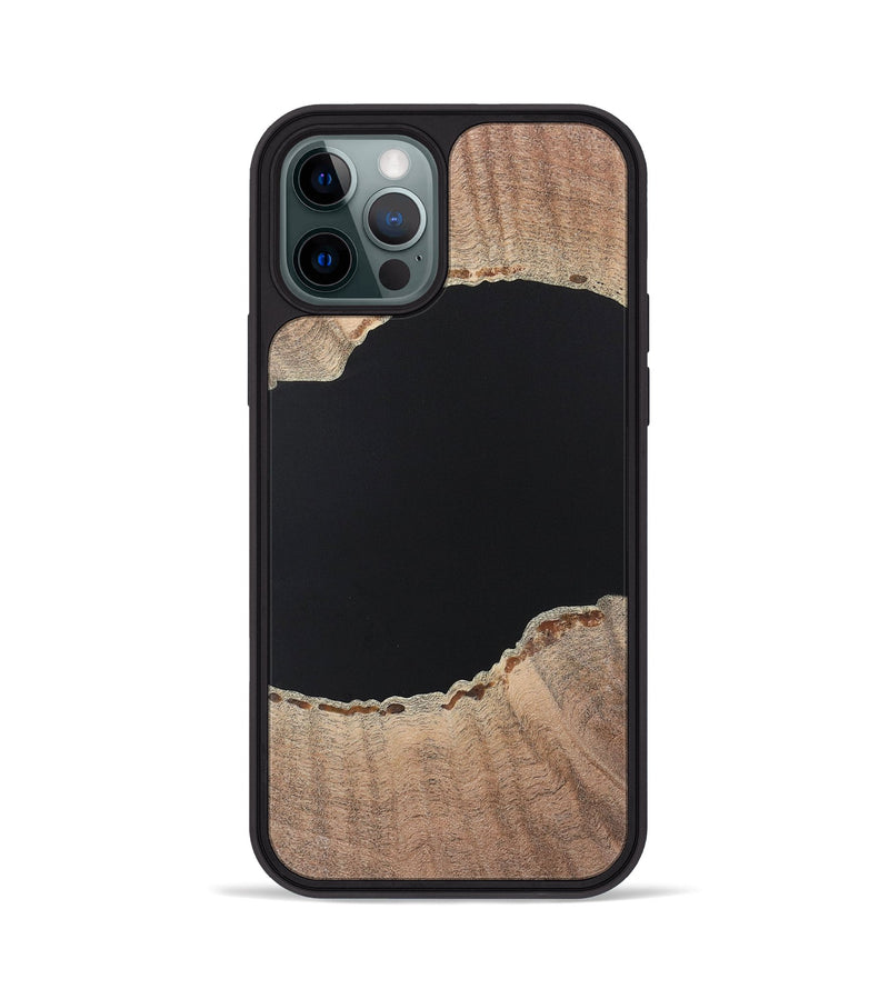 iPhone 12 Pro Wood+Resin Phone Case - Warren (Pure Black, 722421)