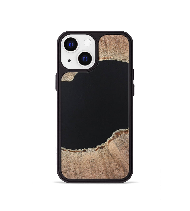 iPhone 13 mini Wood+Resin Phone Case - Warren (Pure Black, 722421)