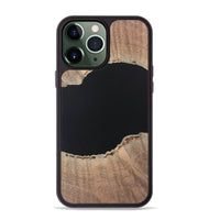 iPhone 13 Pro Max Wood+Resin Phone Case - Warren (Pure Black, 722421)