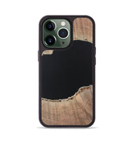 iPhone 13 Pro Wood+Resin Phone Case - Warren (Pure Black, 722421)