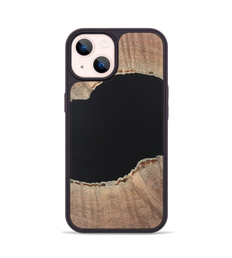 iPhone 14 Wood+Resin Phone Case - Warren (Pure Black, 722421)