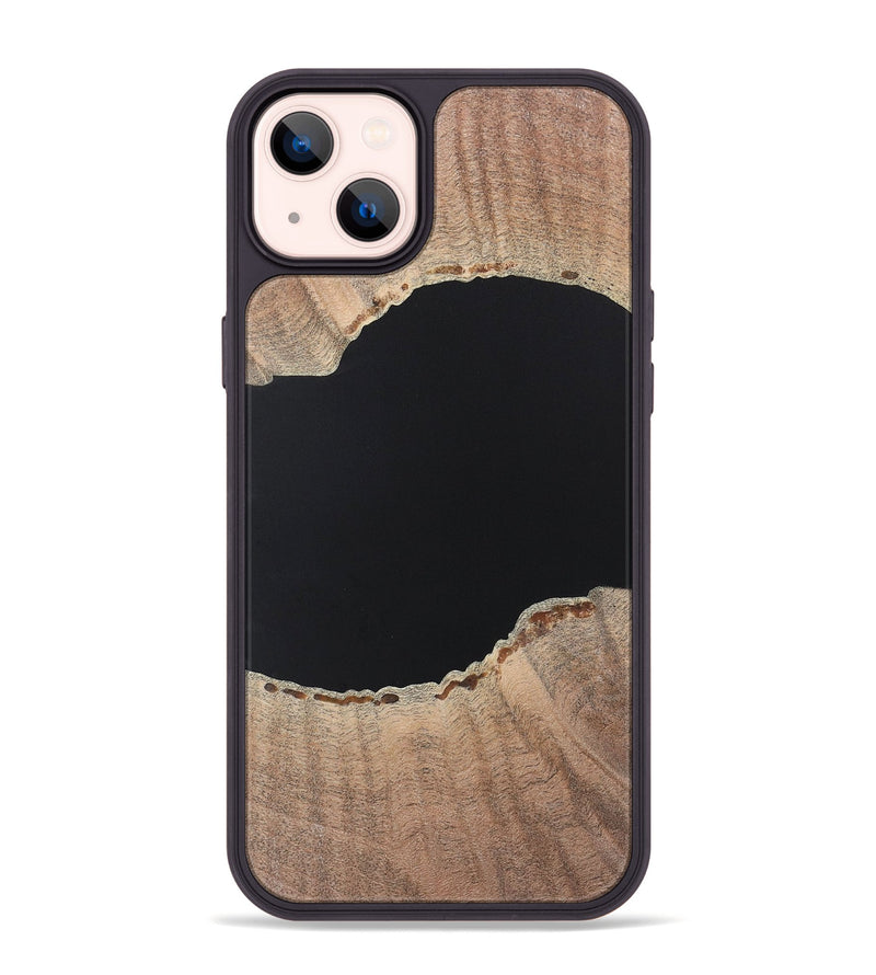 iPhone 14 Plus Wood+Resin Phone Case - Warren (Pure Black, 722421)