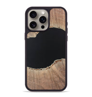 iPhone 15 Pro Max Wood+Resin Phone Case - Warren (Pure Black, 722421)