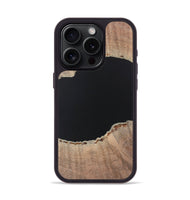 iPhone 15 Pro Wood+Resin Phone Case - Warren (Pure Black, 722421)