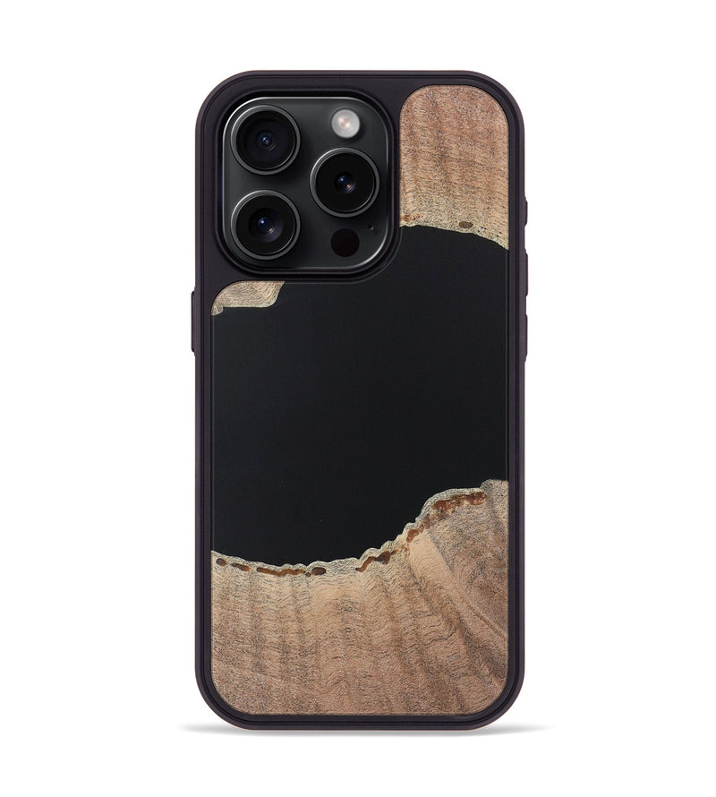 iPhone 15 Pro Wood+Resin Phone Case - Warren (Pure Black, 722421)