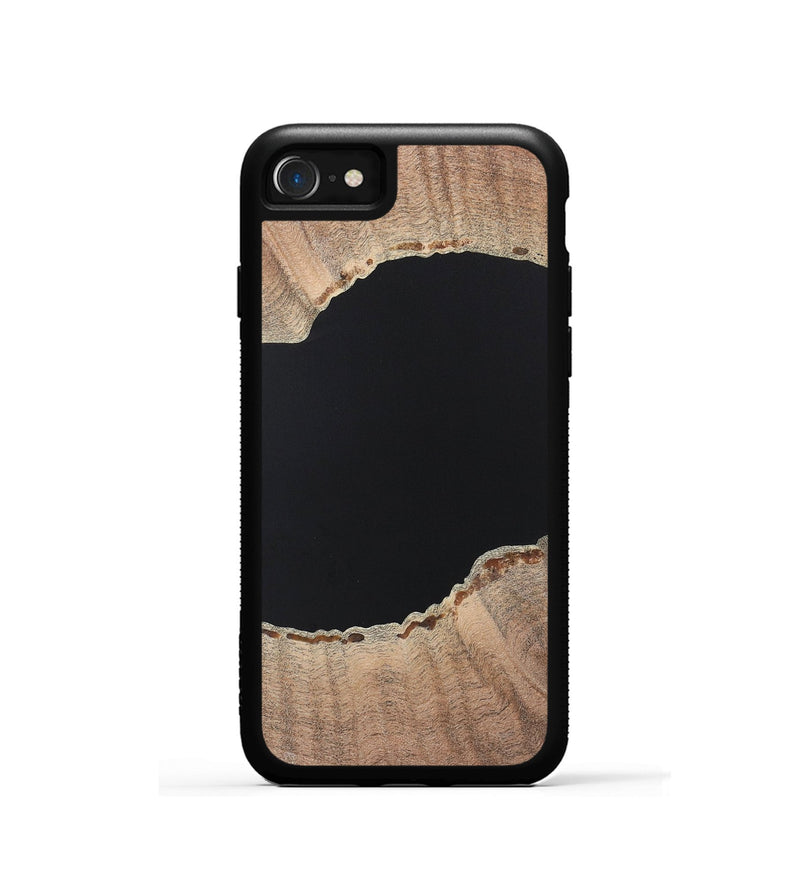 iPhone SE Wood+Resin Phone Case - Warren (Pure Black, 722421)