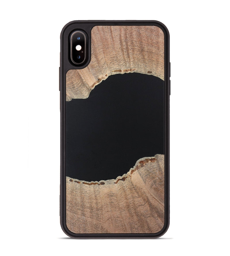 iPhone Xs Max Wood+Resin Phone Case - Warren (Pure Black, 722421)