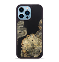 iPhone 14 Pro Max Wood+Resin Phone Case - Heath (Pure Black, 722422)