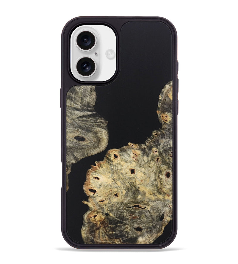 iPhone 16 Plus Wood+Resin Phone Case - Heath (Pure Black, 722422)