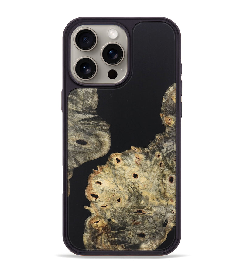 iPhone 16 Pro Max Wood+Resin Phone Case - Heath (Pure Black, 722422)